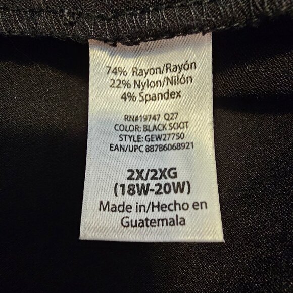 George, Plus Size 2X (18W-20W) Classic, Black, Dress Shorts - Picture 7 of 8